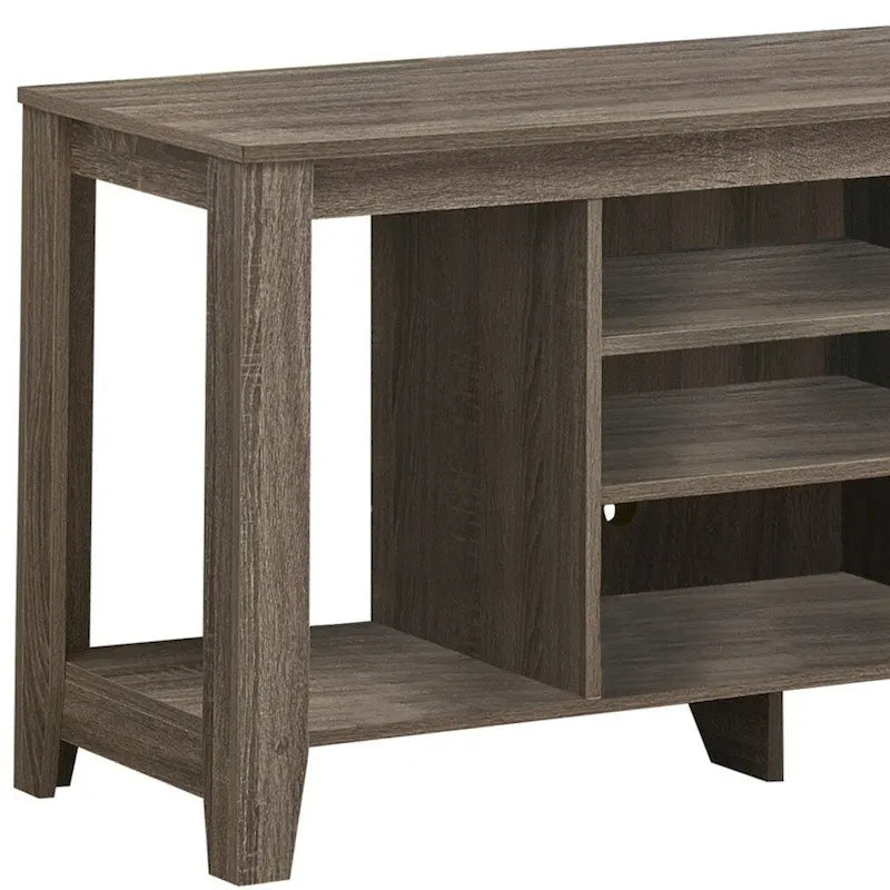 Contemporary Wood TV Console with Open Storage 48-Inch Entertainment Stand for 55 Inch Screens - 24.25H x 17.25W x 47.75L