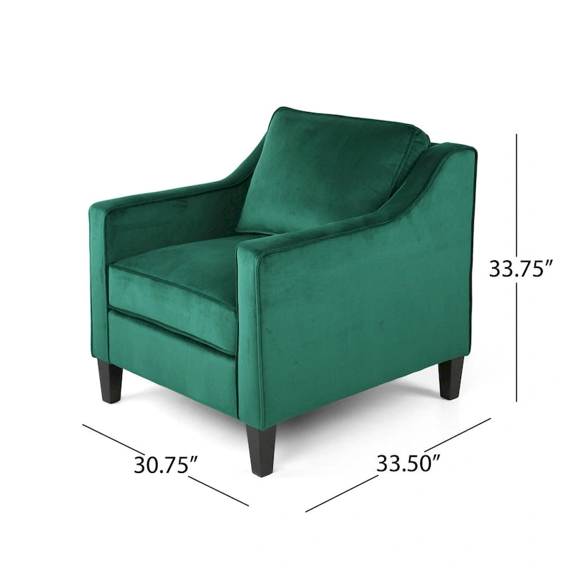 Milo Contemporary Velvet Club Chair by Christopher Knight Home - 30.75 W x 33.50 L x 33.75 H