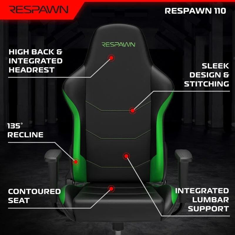 Ergonomic Gaming Chair - Racing Style High Back PC Computer Desk Office Chair