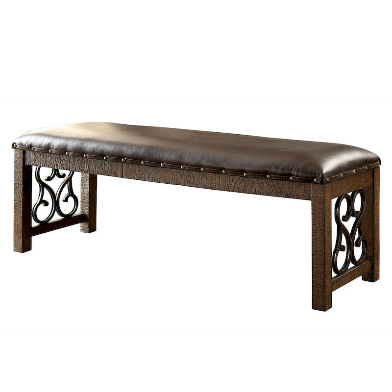 Traditional Faux Leather Dining Bench by Furniture of America