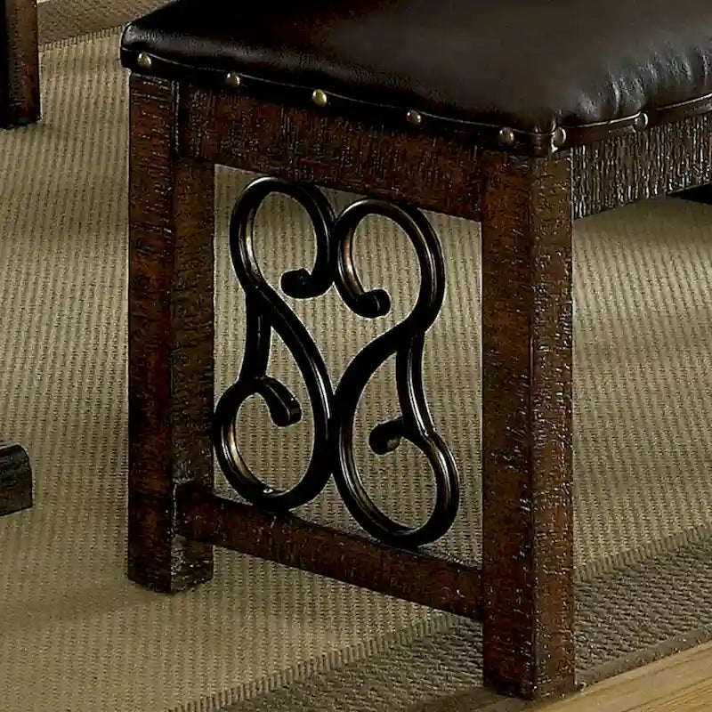 Traditional Faux Leather Dining Bench by Furniture of America