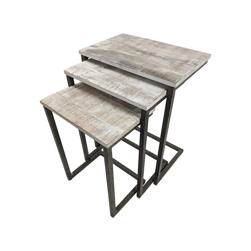 Carolina Living Addison Nesting Table Set - Whitewash
