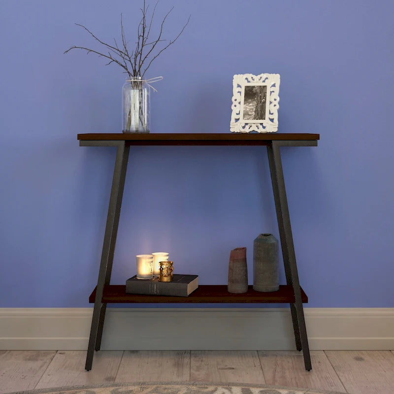 Leick Home Mixed Metal and Wood Hall Console Sofa Table