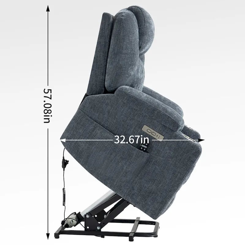 motor Up to 350 LBS Chenille Power Lift Recliner Chair, Heavy Duty Motion Mechanism with 8-Point Vibration Massage and Lumb