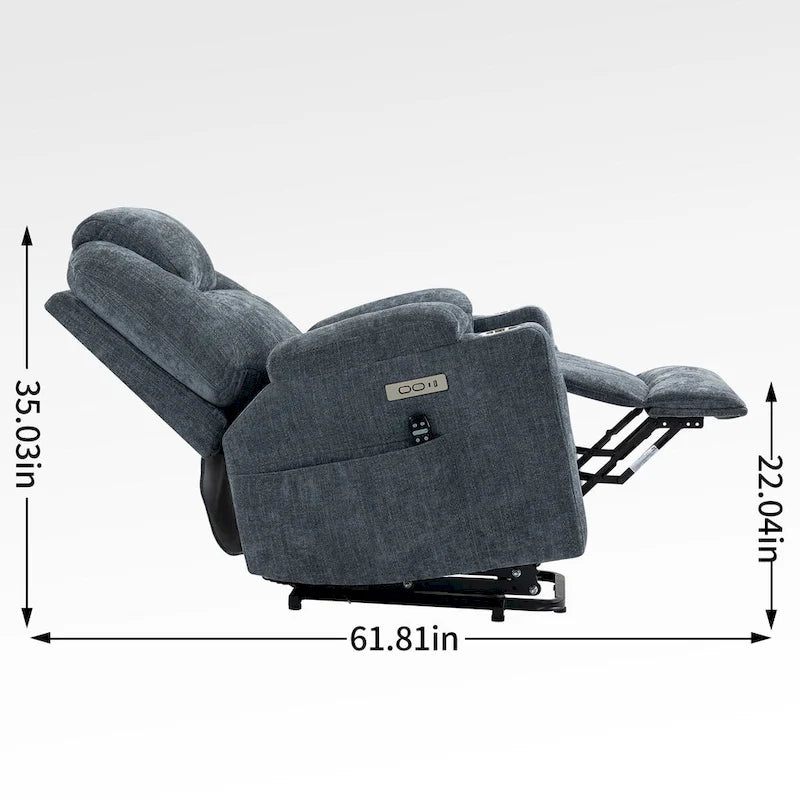 motor Up to 350 LBS Chenille Power Lift Recliner Chair, Heavy Duty Motion Mechanism with 8-Point Vibration Massage and Lumb