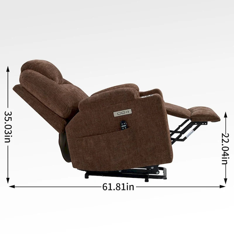 motor Up to 350 LBS Chenille Power Lift Recliner Chair, Heavy Duty Motion Mechanism with 8-Point Vibration Massage and Lumb