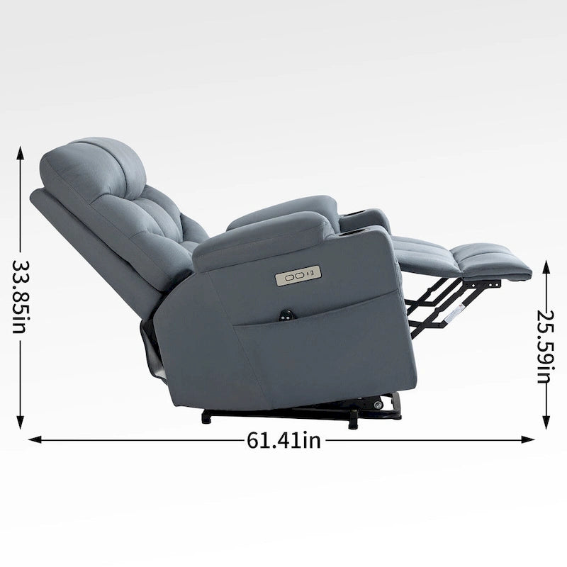 motor Up to 350 LBS Chenille Power Lift Recliner Chair, Heavy Duty Motion Mechanism with 8-Point Vibration Massage and Lumb