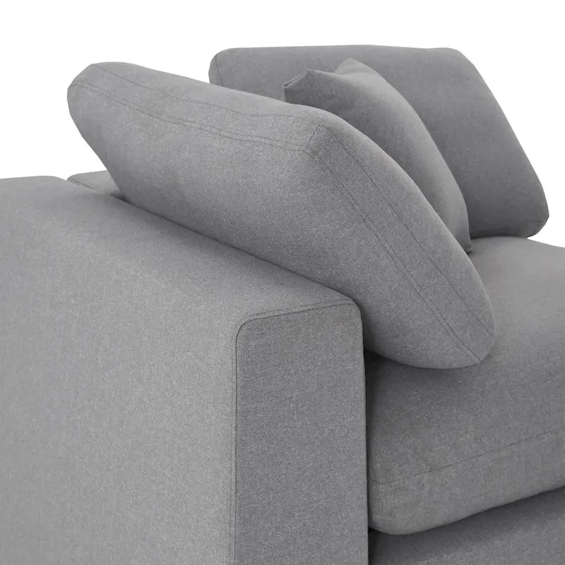 Anka Grey Linen Down Fill U-shaped Sectional Sofa