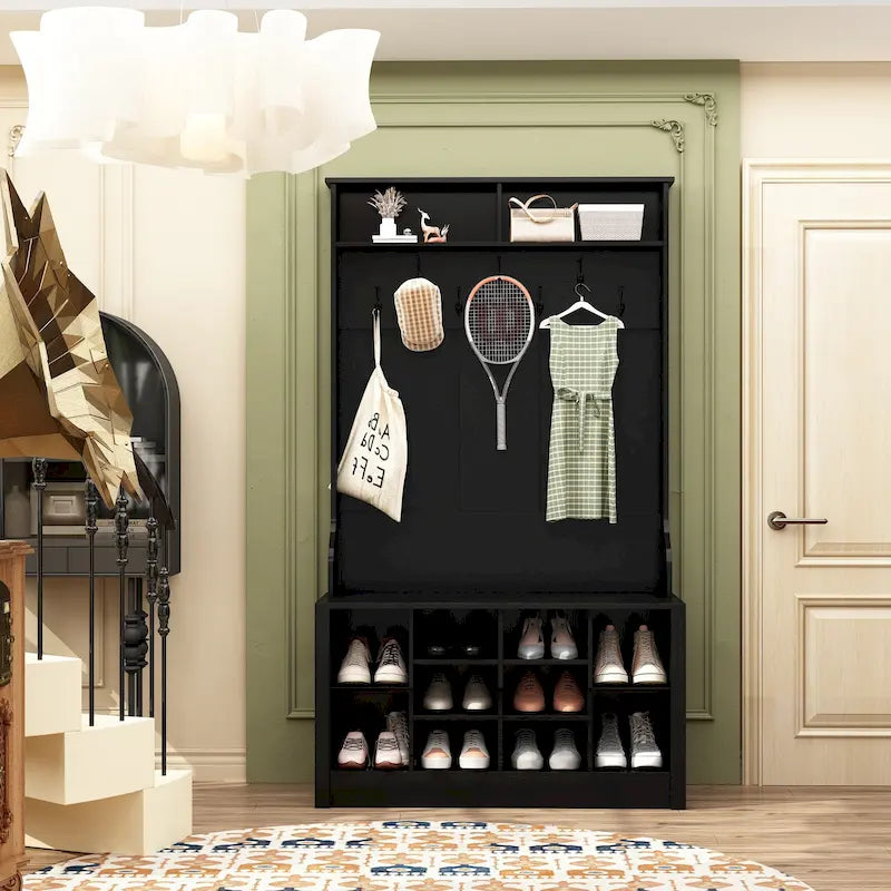 Coat Rack Hall Tree Shoe Bench Accent Furniture Entryway Living Room