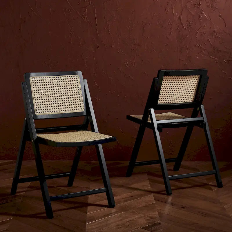 Cane Folding Dining Chair (Set of 2) - 18 In. W x 23 In. D x 33 In. H - 18Wx23Dx33H
