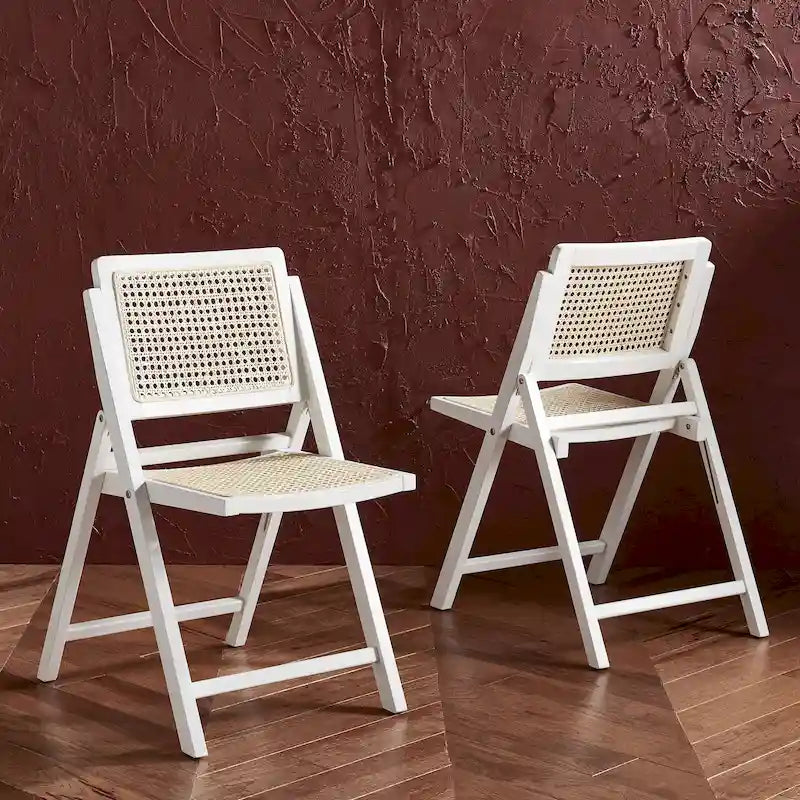 Cane Folding Dining Chair (Set of 2) - 18 In. W x 23 In. D x 33 In. H - 18Wx23Dx33H