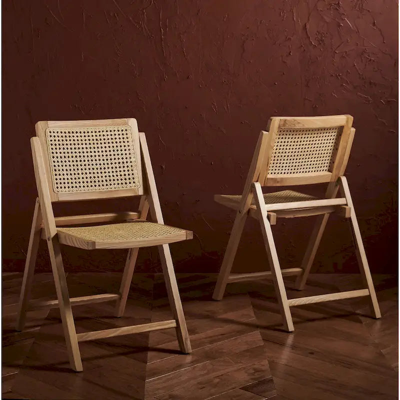 Cane Folding Dining Chair (Set of 2) - 18 In. W x 23 In. D x 33 In. H - 18Wx23Dx33H