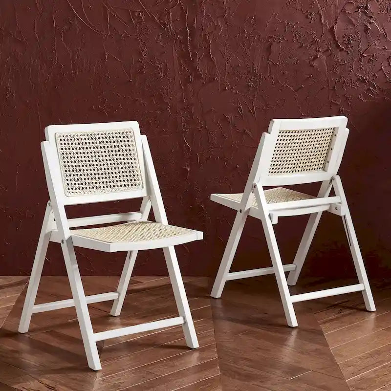 Cane Folding Dining Chair (Set of 2) - 18 In. W x 23 In. D x 33 In. H - 18Wx23Dx33H