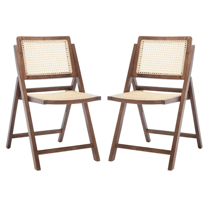 Cane Folding Dining Chair (Set of 2) - 18 In. W x 23 In. D x 33 In. H - 18Wx23Dx33H