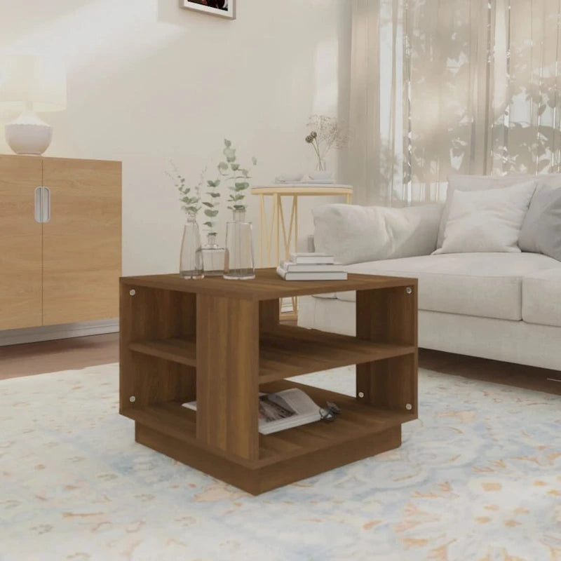 vidaXL Coffee Table Accent End Side Sofa Table for Living Room Engineered Wood - 21.7 x 21.7 x 16.9
