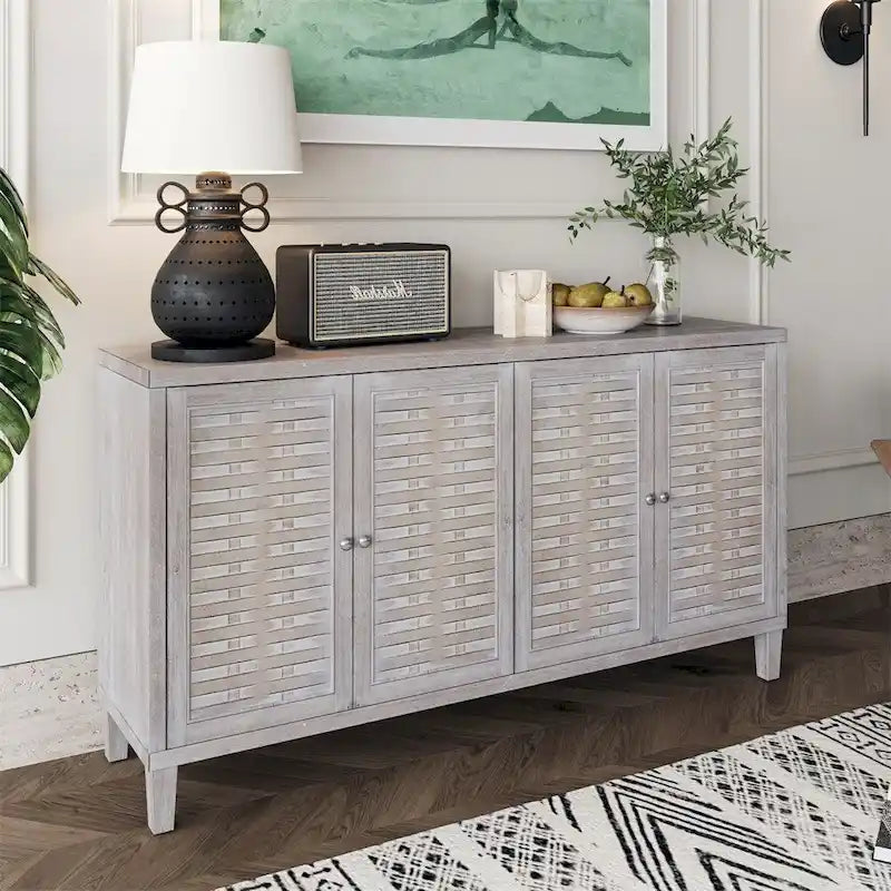 Accent Cabinet 4 Door Wooden Cabinet Sideboard Buffet Server Cabinet